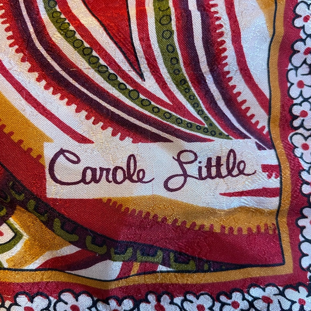 Carole Little Red and Gold Patterned Scarf